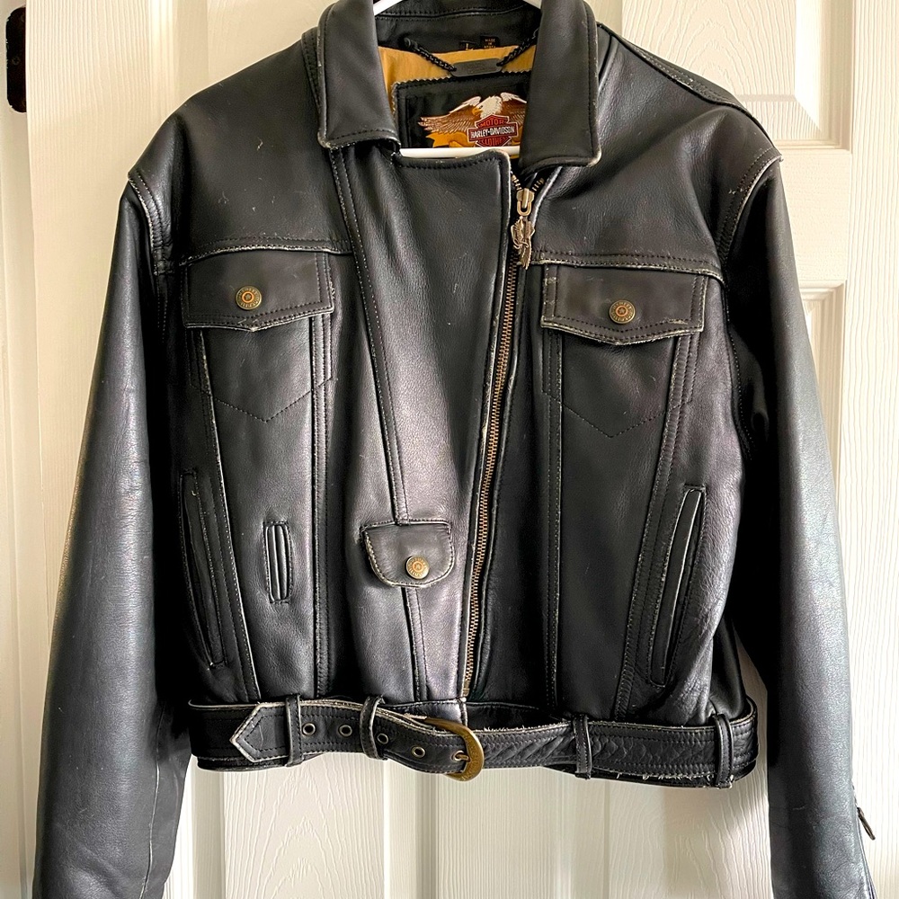 Harley-Davidson Vintage black Leather Jacket Women's size L